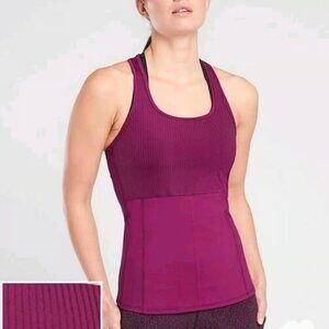 Athleta Vitality Rib Tank Pocket Velvet Plum size Medium